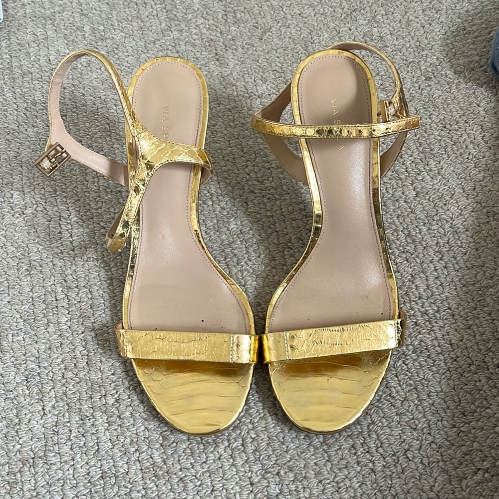 Via Spiga gold heels